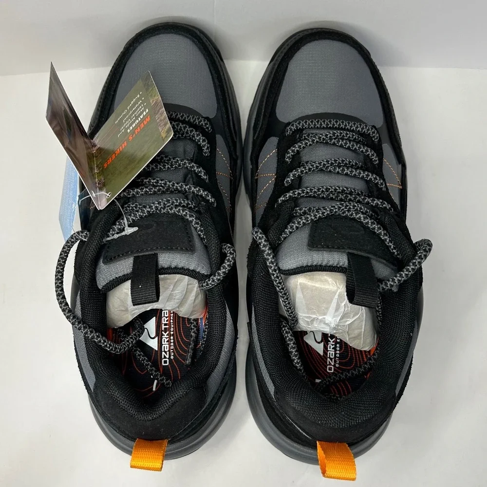 Ozark Trail Men WP Hike Low Black‎ Grey Waterproof Hiking Shoes  Men's Size 6